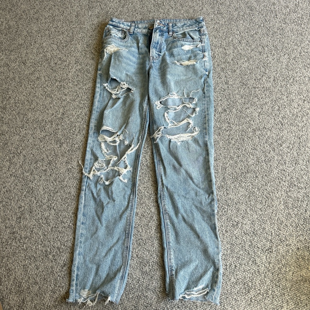 American Eagle Outfitters Light Blue Straight Leg Jeans
